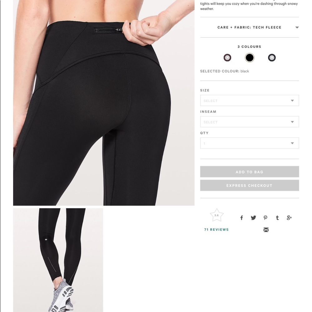 Lululemon Fast As Fleece tights